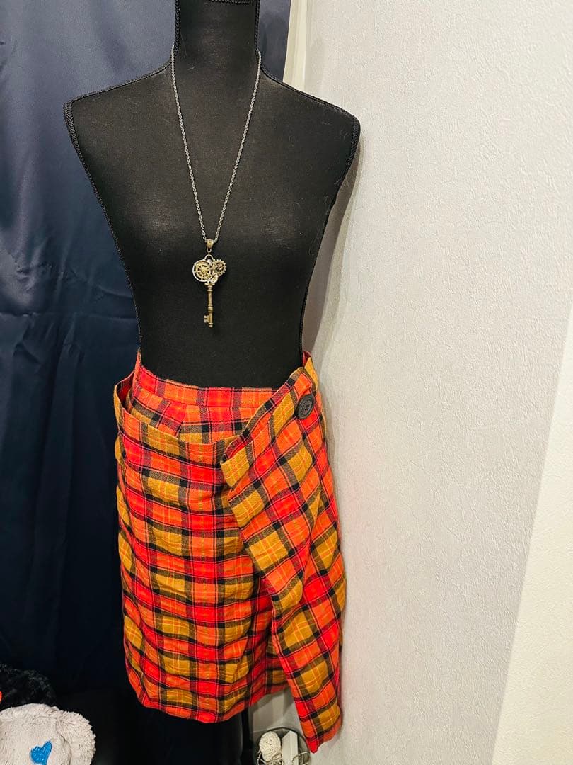 ヴィヴィアンウエストウッド チェック柄ラップスカート