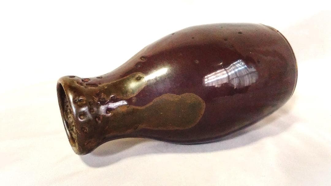 【 宮川香山 窯変釉双花生 】　真葛焼 　明治後期～昭和初期