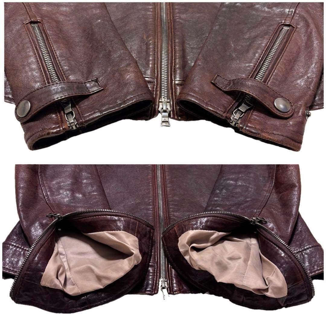 ✨激シブ✨PS PAUL SMITH シングルライダースジャケット　艶あり　M