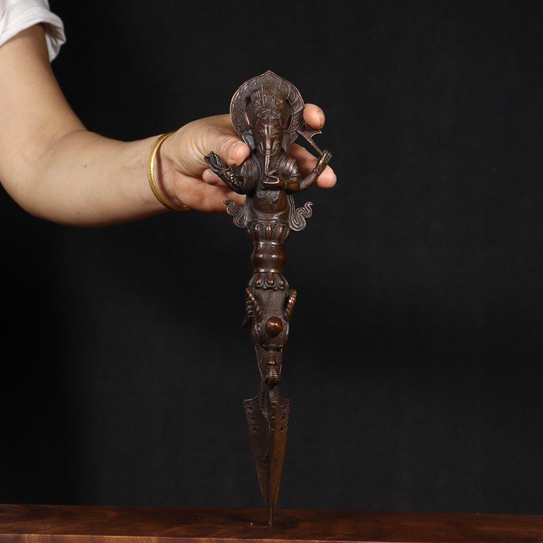 銅製 法器 金剛降魔杵 鎮宅 辟邪開運 風水 招財 置物 工芸品