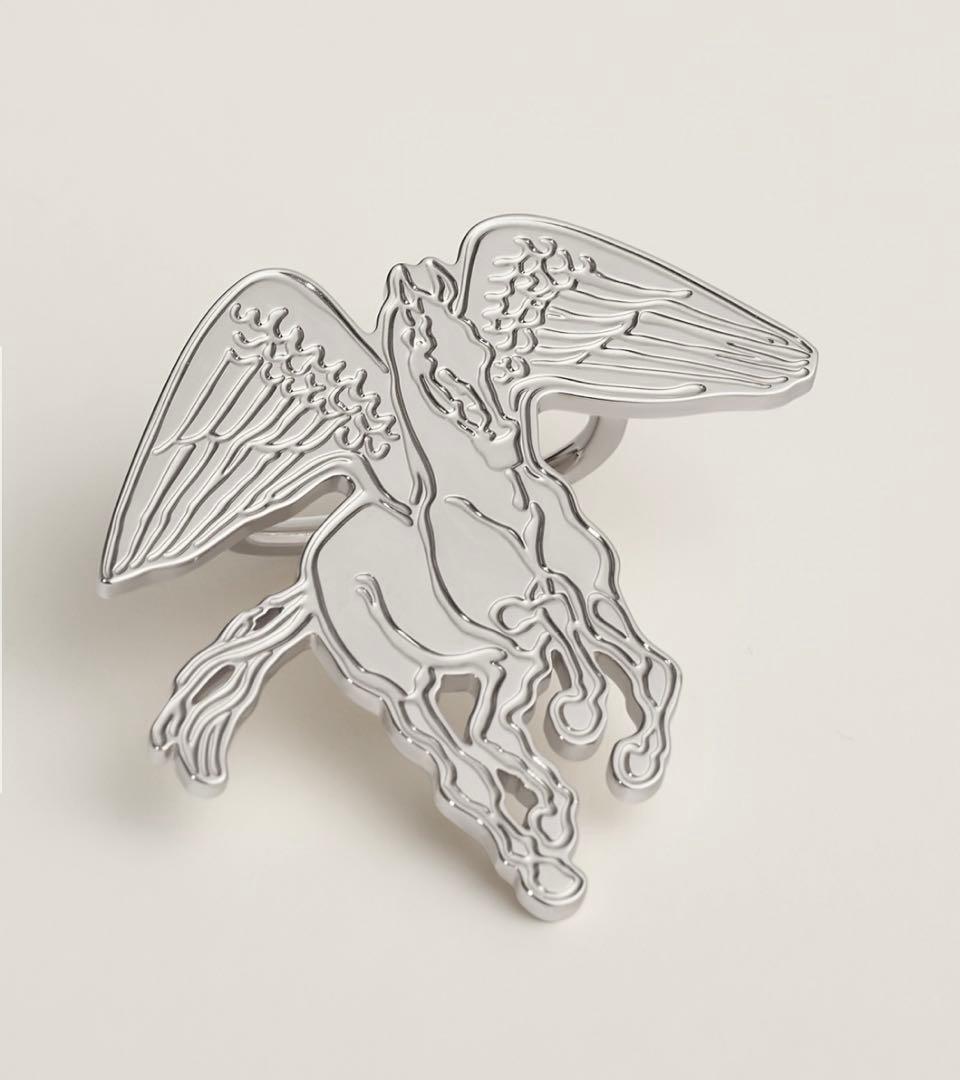 エルメス　Hermes 新品　ペガサス　スカーフリング　シルバー
