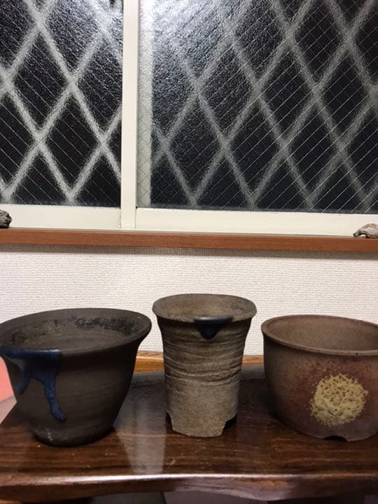 盆栽鉢　超お洒落なミニ植木鉢盆栽鉢信楽山野草サボテン多肉植3点