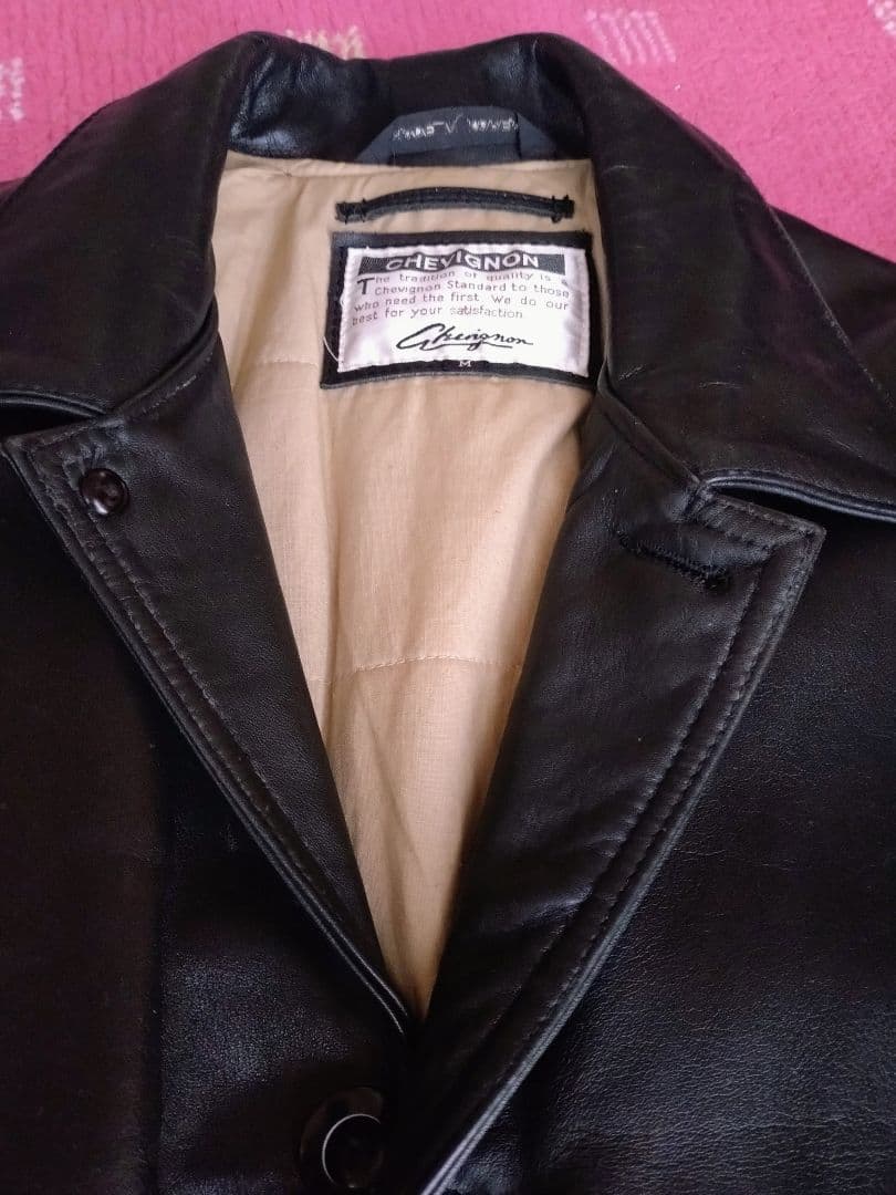 CHEVIGNON シェビニオン 革ジャン レザージャケット 黒 М U美品丈短