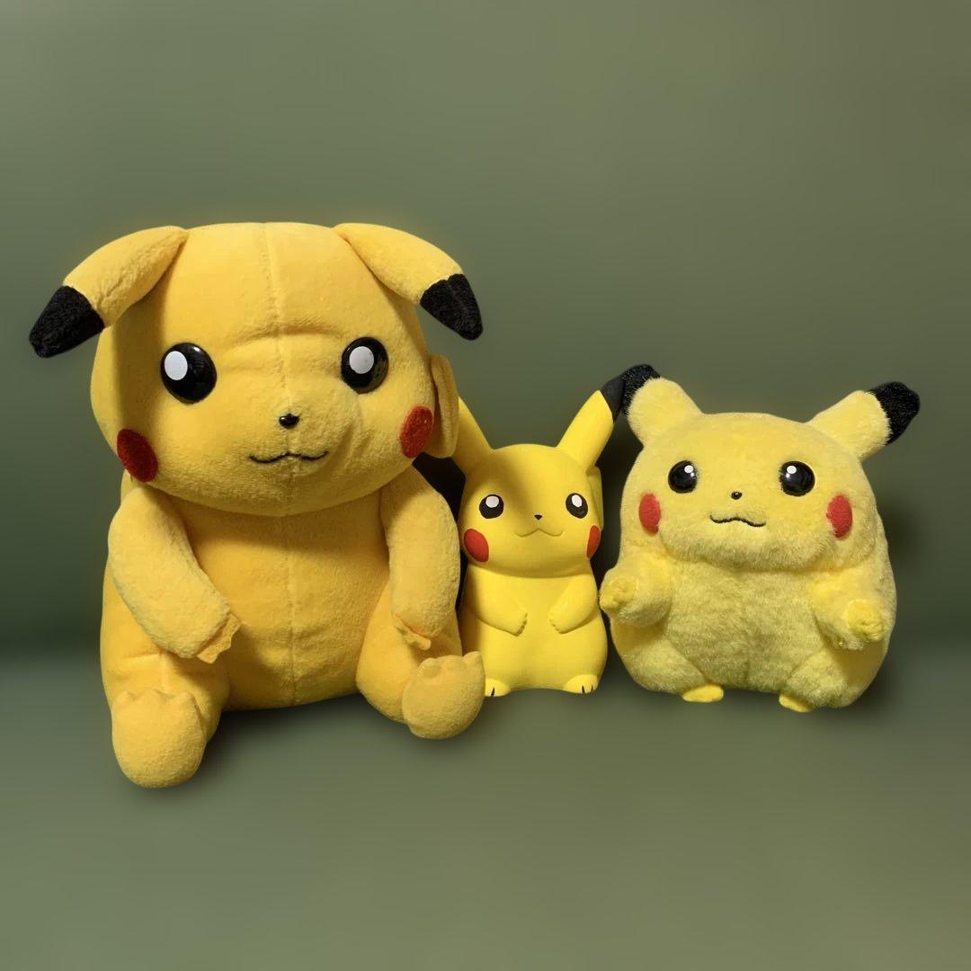 ピカチュウ ぬいぐるみ 置き物 ３体セット TOMY 陶磁器 フィギュア