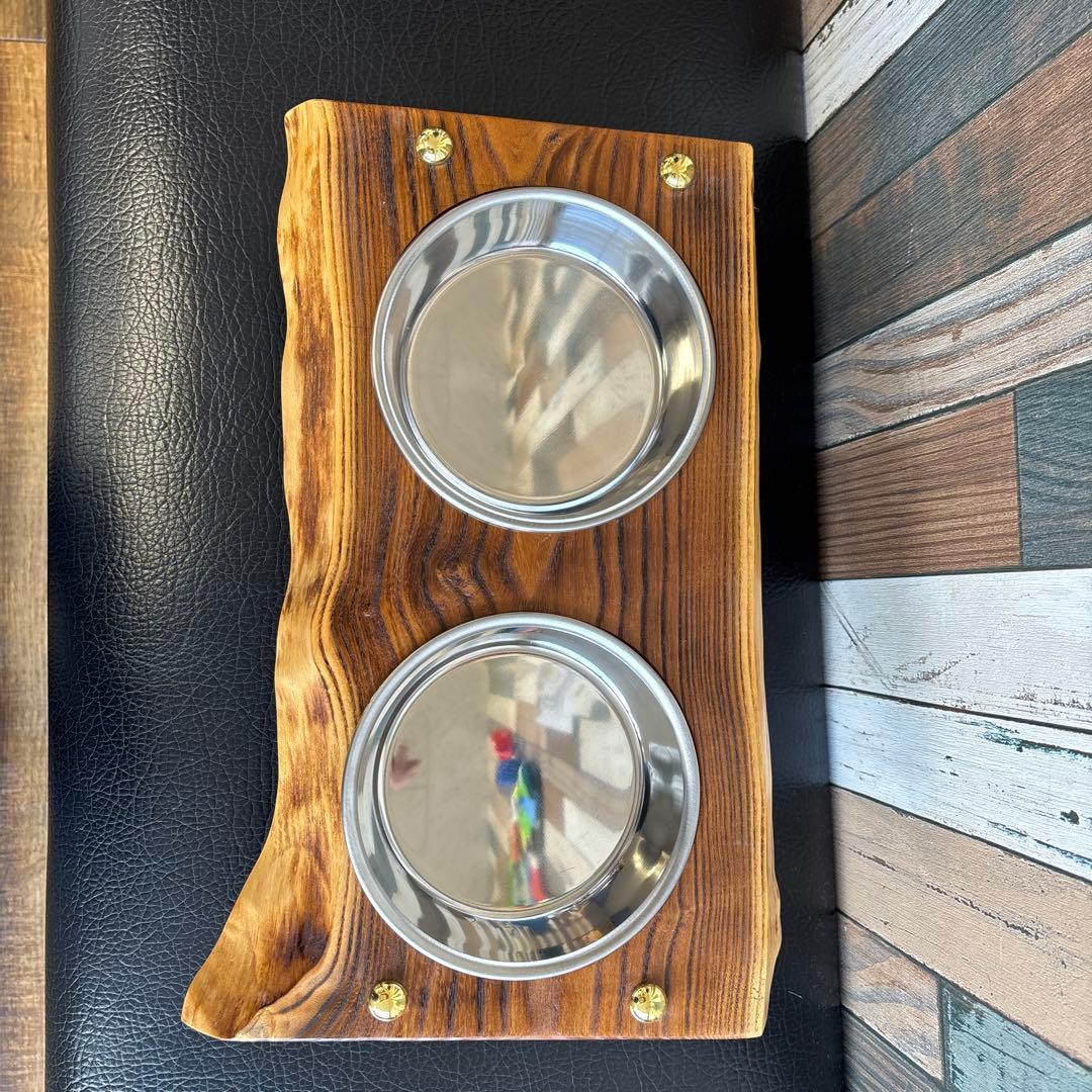 犬用食器台 ステンレス食器2個付き