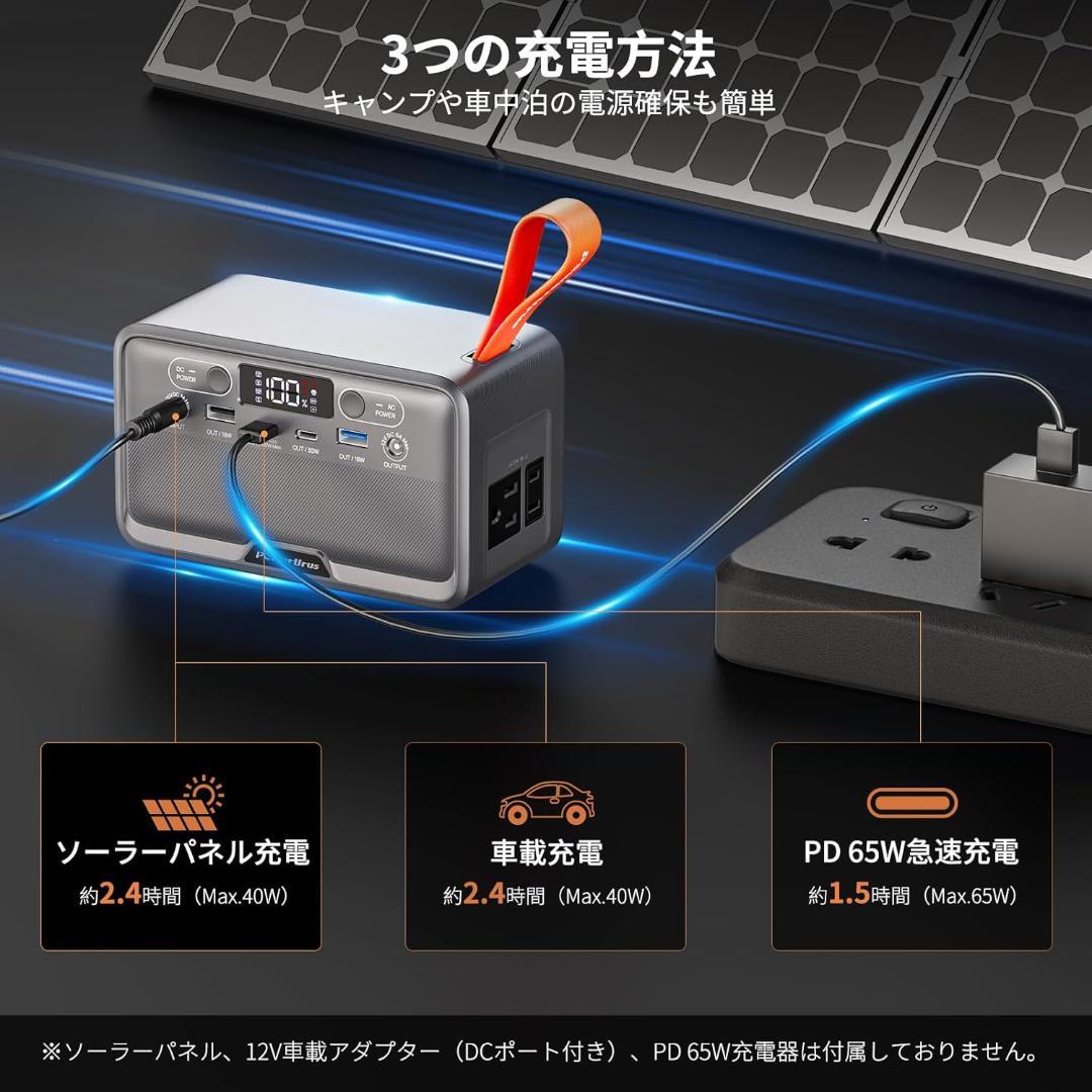ポータブル電源 89.6Wh リン酸鉄 小型 軽量 AC100V DC100W