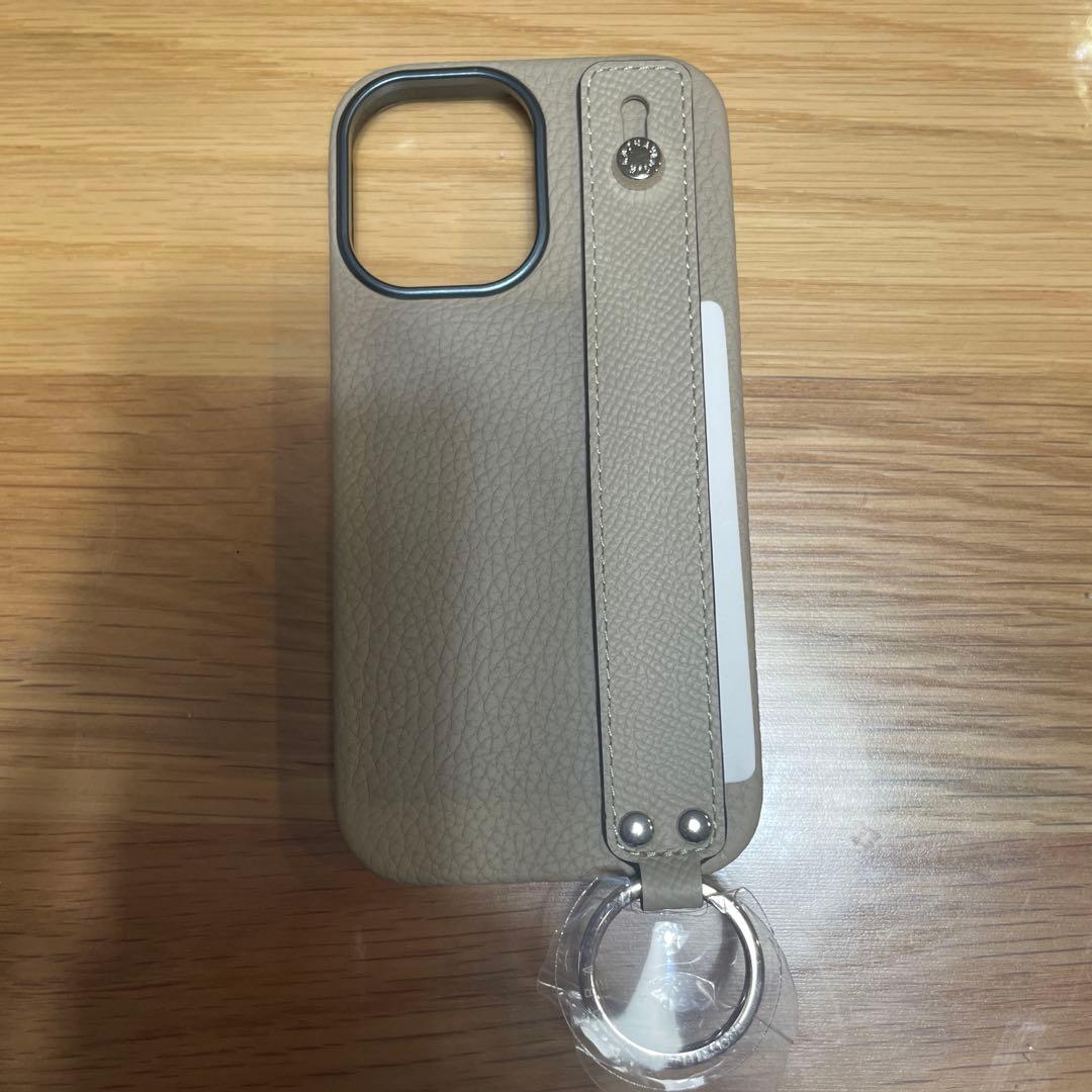 新品Bonaventura グレージュiPhone16用ケースハンドル付