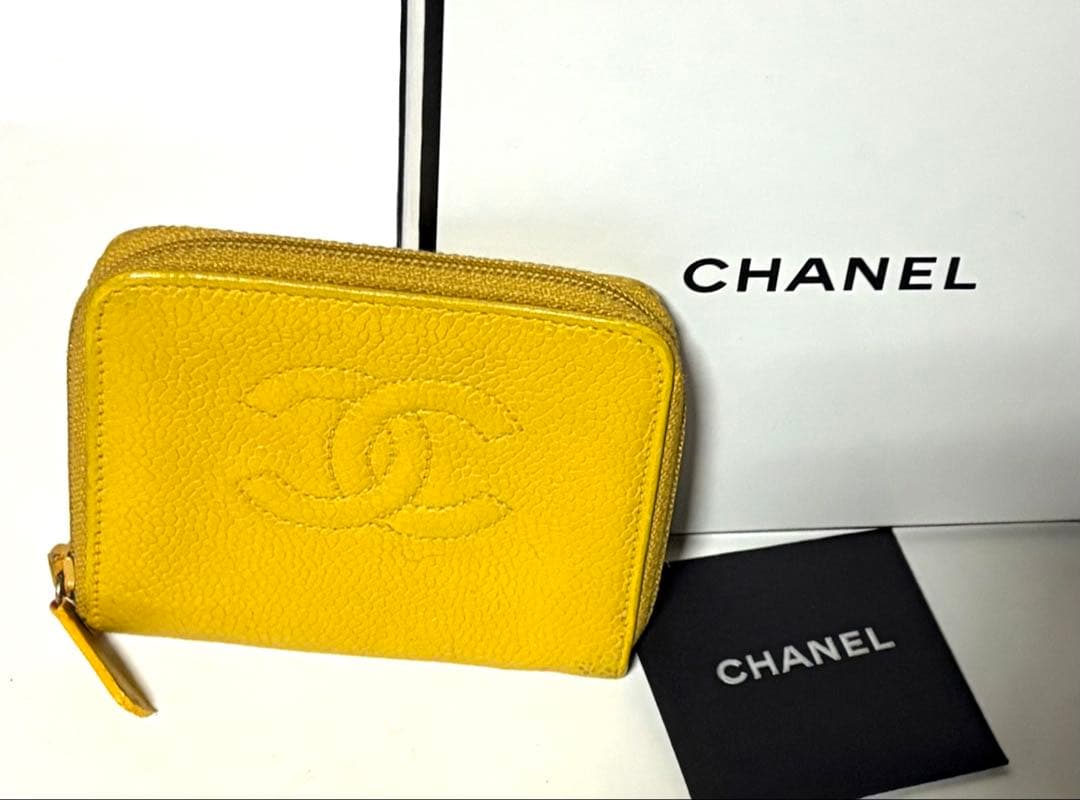 かおる！CHANELシャネル☆ケース イエローレザー ココマーク