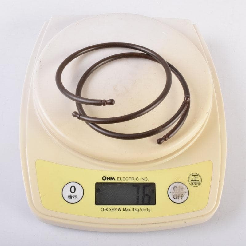 茶道具　御釜師　十三代宮崎寒雉造　釜環　丸環　一對　共箱　V　8470