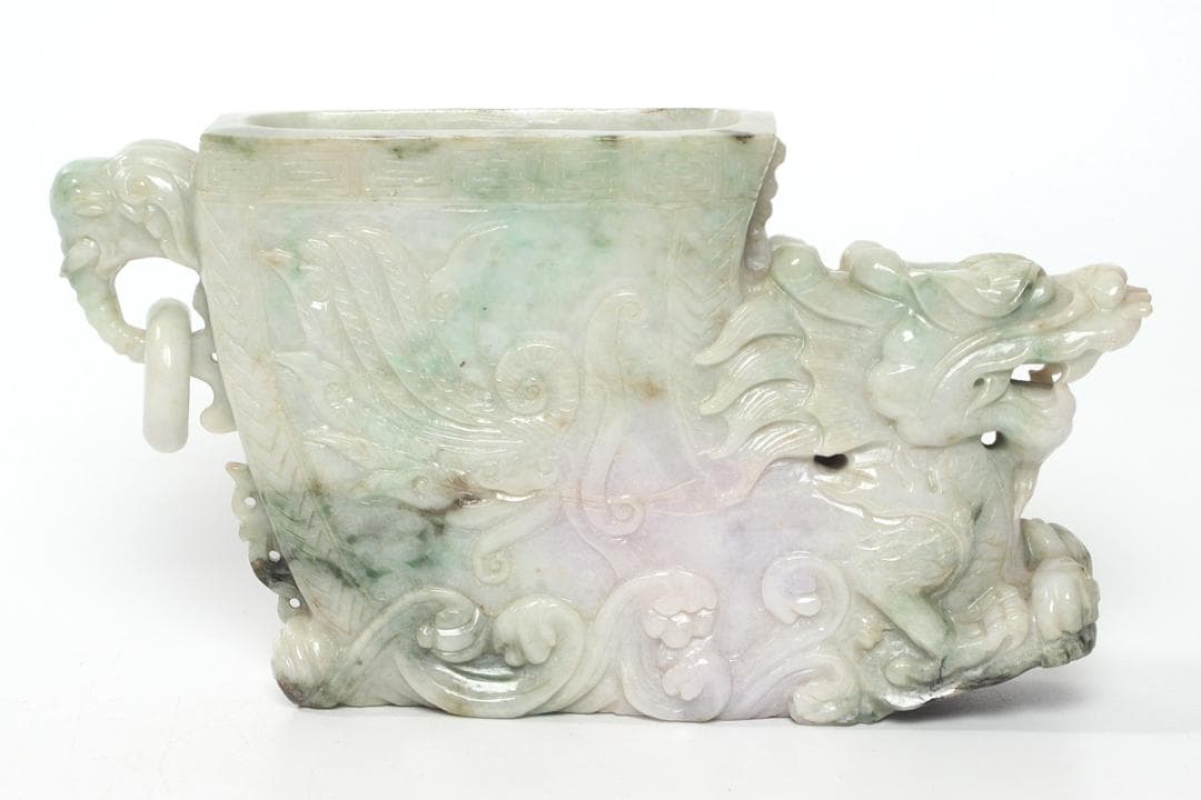 龍 彫刻品 玉石 古美術 古玩