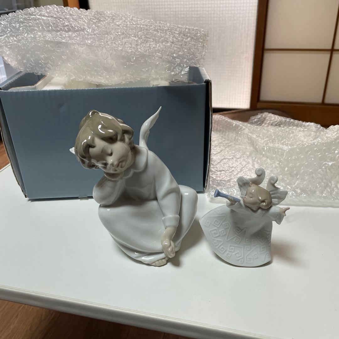 保管品　リヤドロ　LLADRO 天使の考えごと　トランペット　セット1109a1