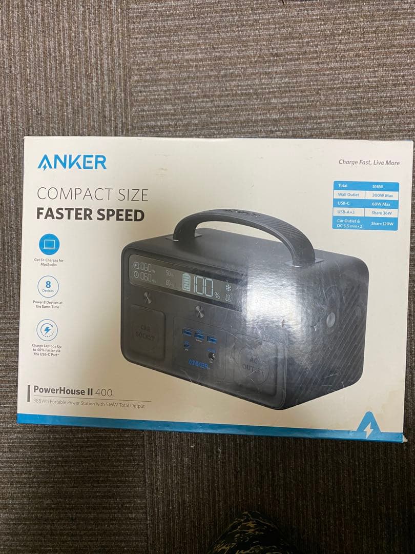 【新品】ANKER PowerHouse Ⅱ 400 大容量バッテリー