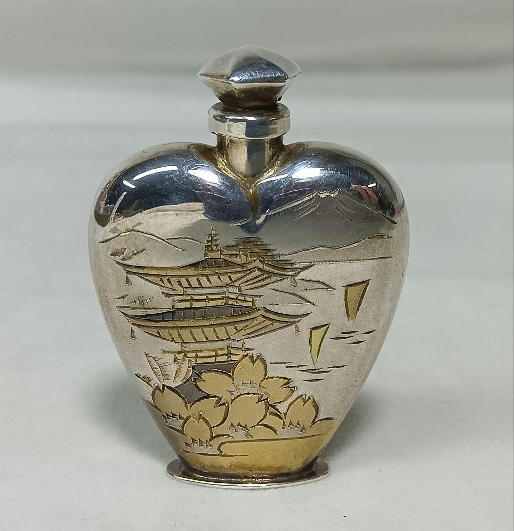 SILVER 950　シルバーアトマイザー　香水入れ　ミニ漏斗付き　香水瓶　銀製