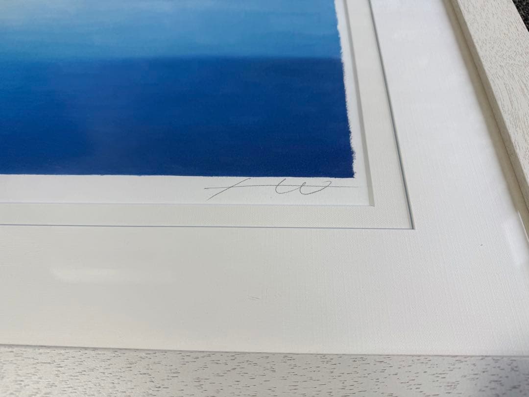 【 青の時間 】 渡辺宏 絵画 版画 修復歴等なし