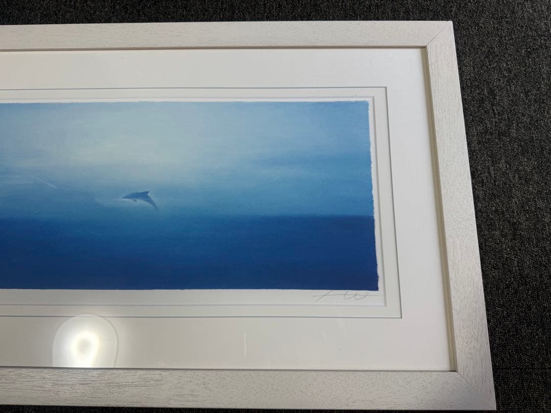 【 青の時間 】 渡辺宏 絵画 版画 修復歴等なし