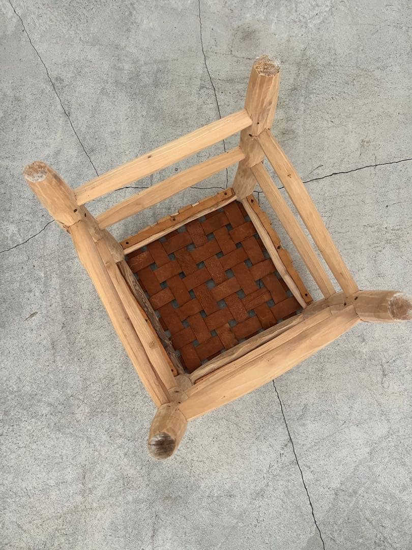 モロッコ スツール レザー