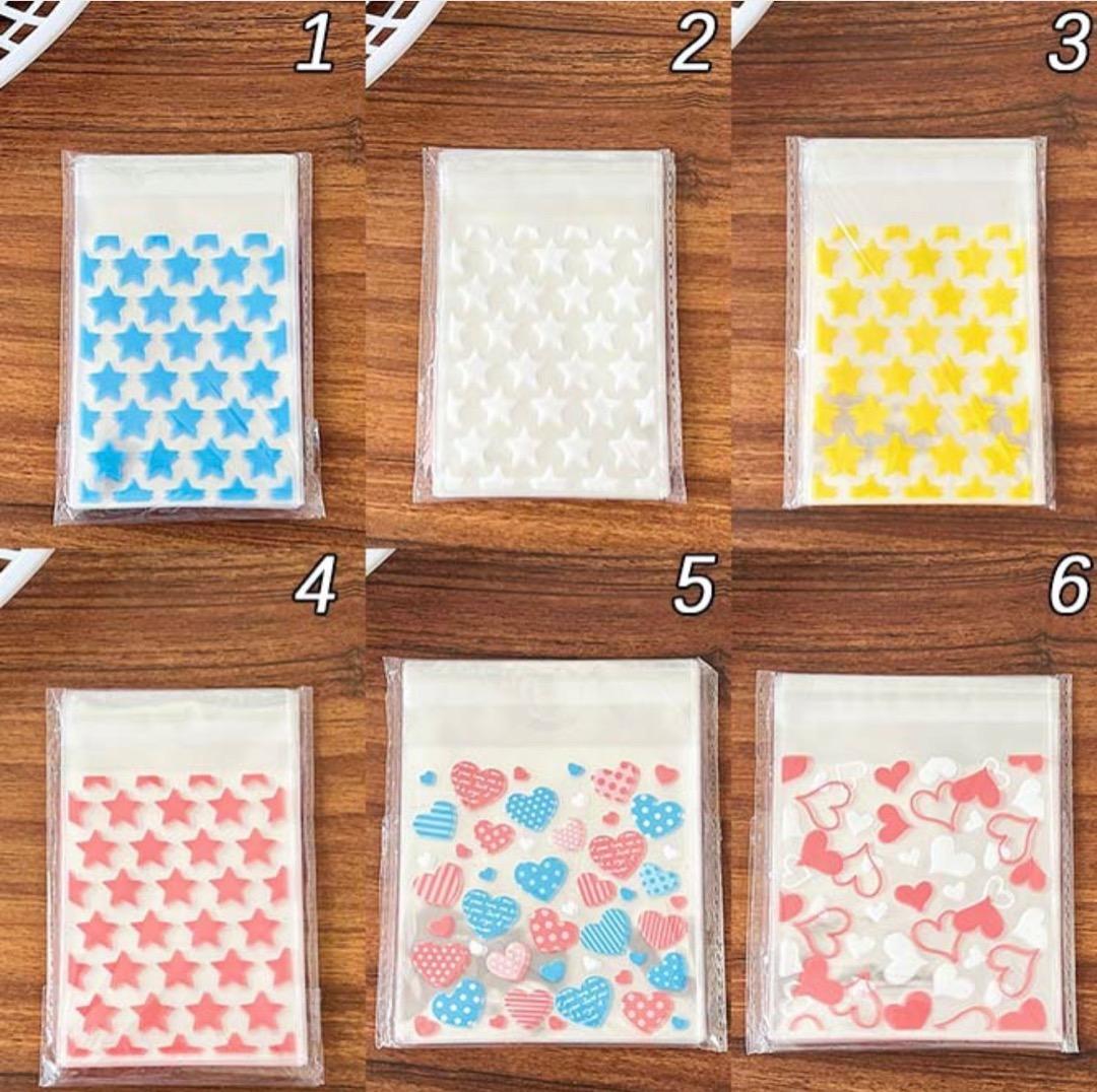 ♢梱包♢粘着テープ付きOPP袋♢星♢ラッピング♢OPP袋♢ハート♢カラフル♢