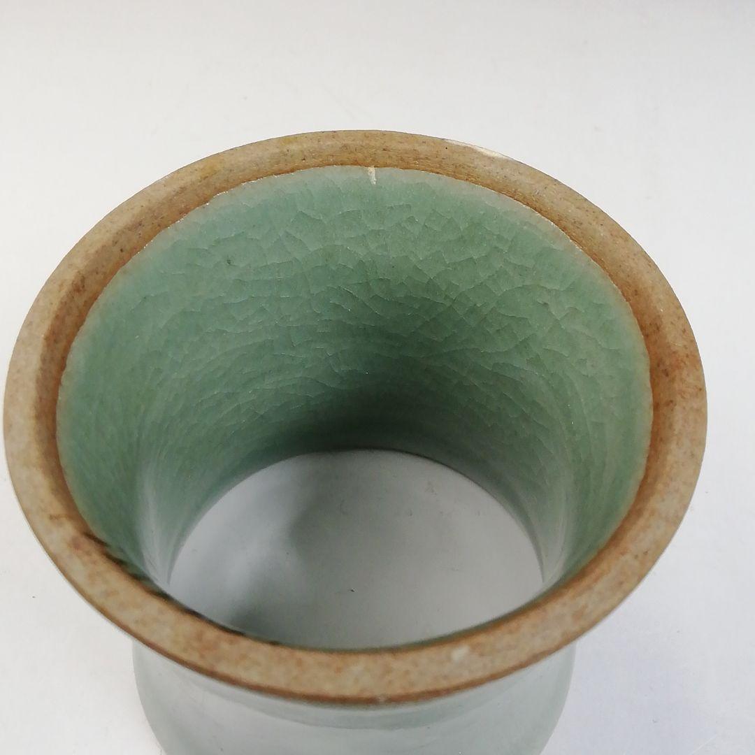 Ｔ７２３　蓋置　『高麗青磁』『韓国人間文化財』『柳根塋 作』　共箱　茶道具