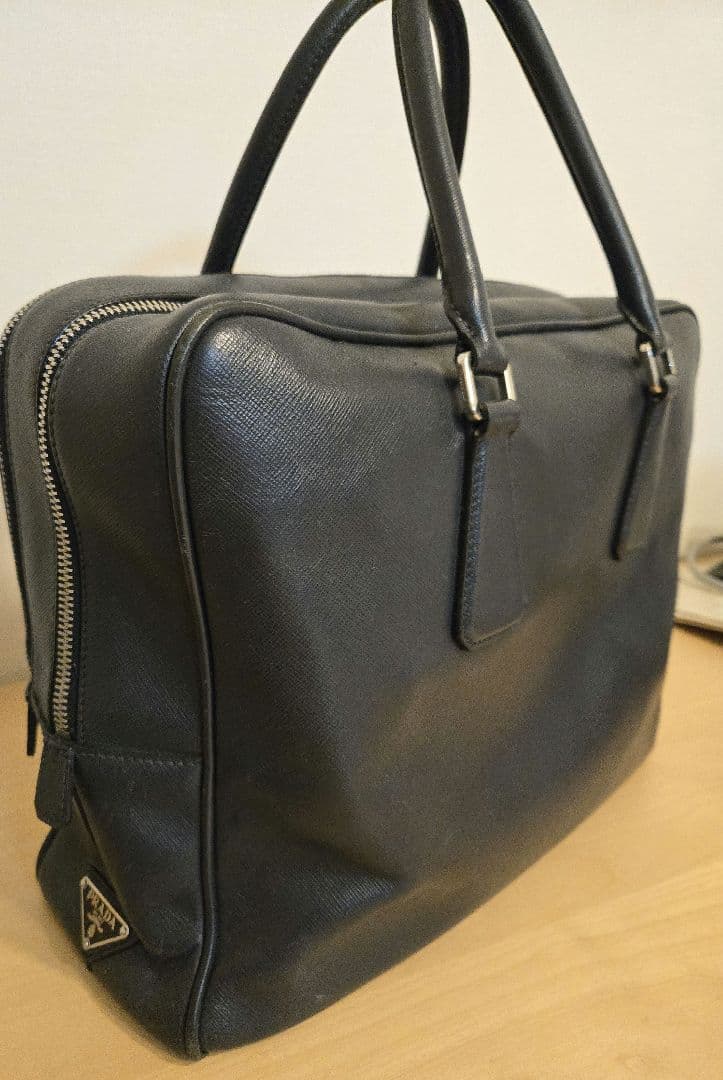 PRADA プラダ ビジネスバッグ サフィアーノレザー ネイビー 美品！！
