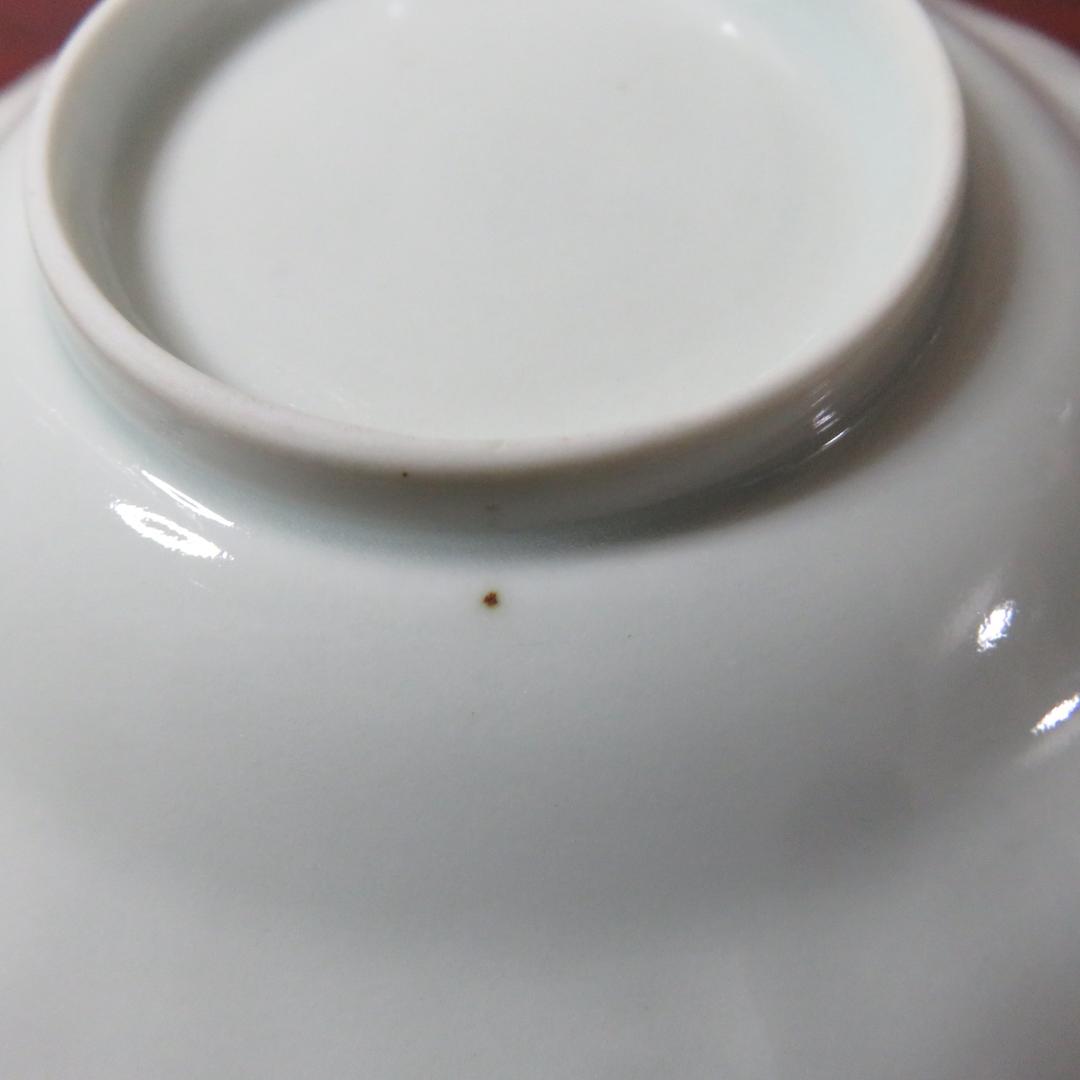 小皿 5枚 白磁器 染付 花形 菊型 花弁縁 古伊万里 江戸 明治