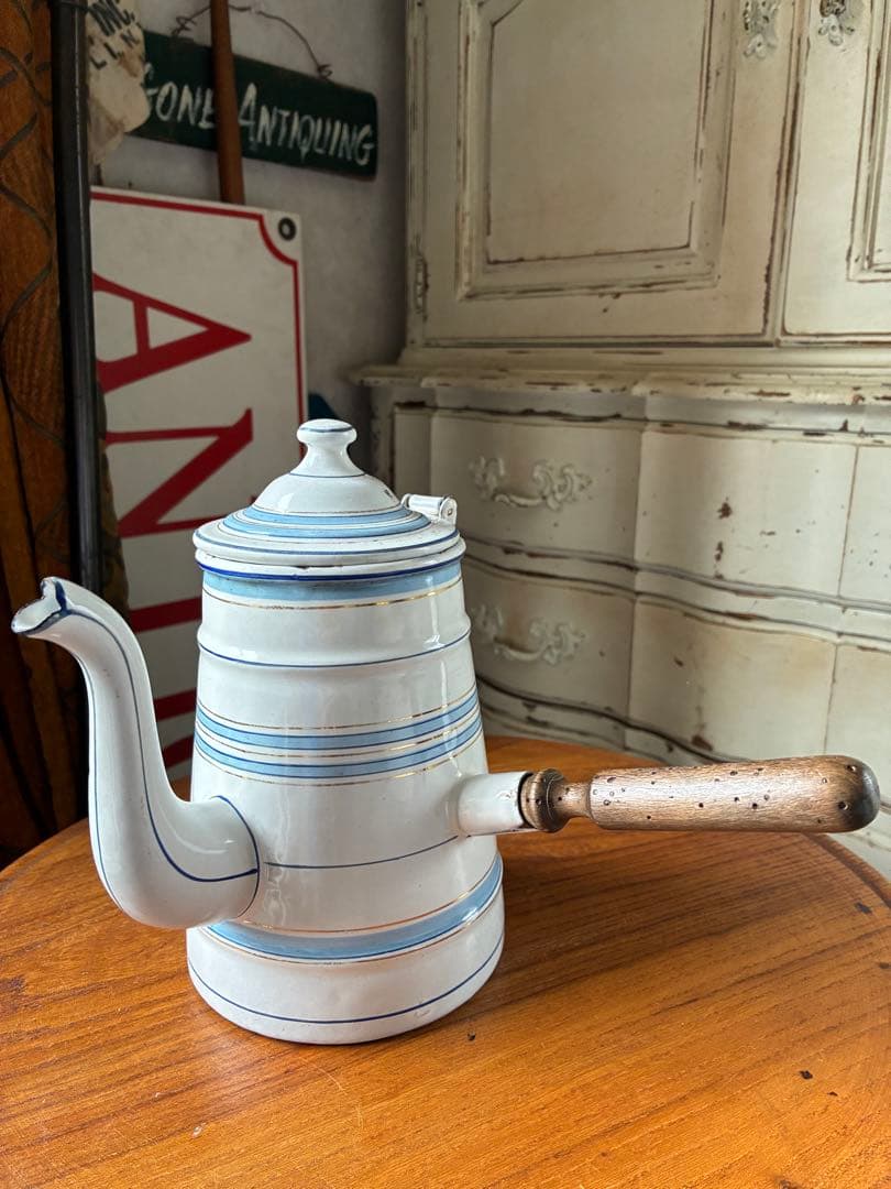 フランス　アンティーク　ホーロー　ポット　ショコラティエール　エトワール社　レア