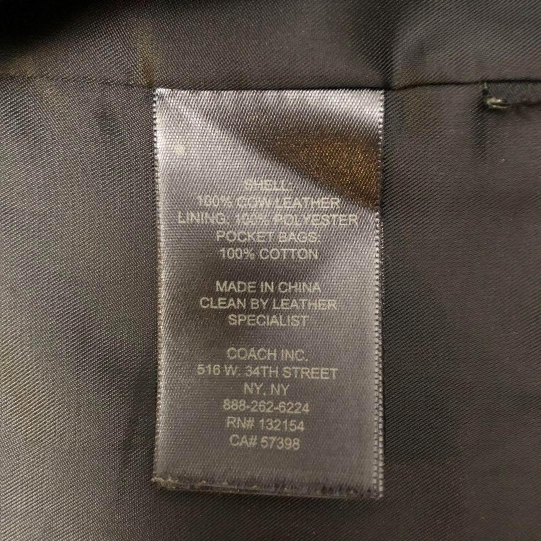 ★美品★コーチ シングルライダースジャケット シボ革 メタル スナップ ジップ