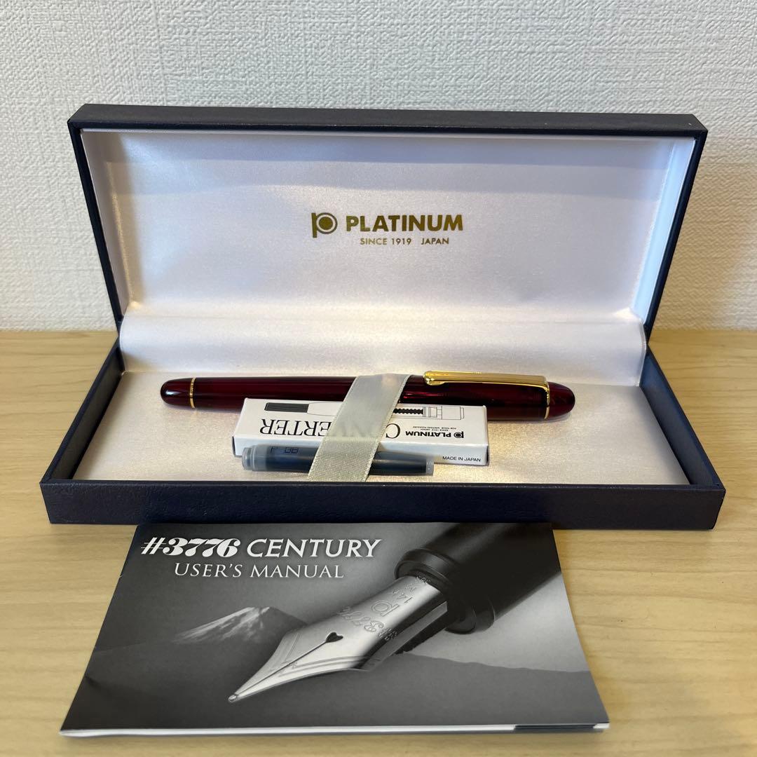 未使用　プラチナ 万年筆 センチュリー#3776 ブルゴーニュ