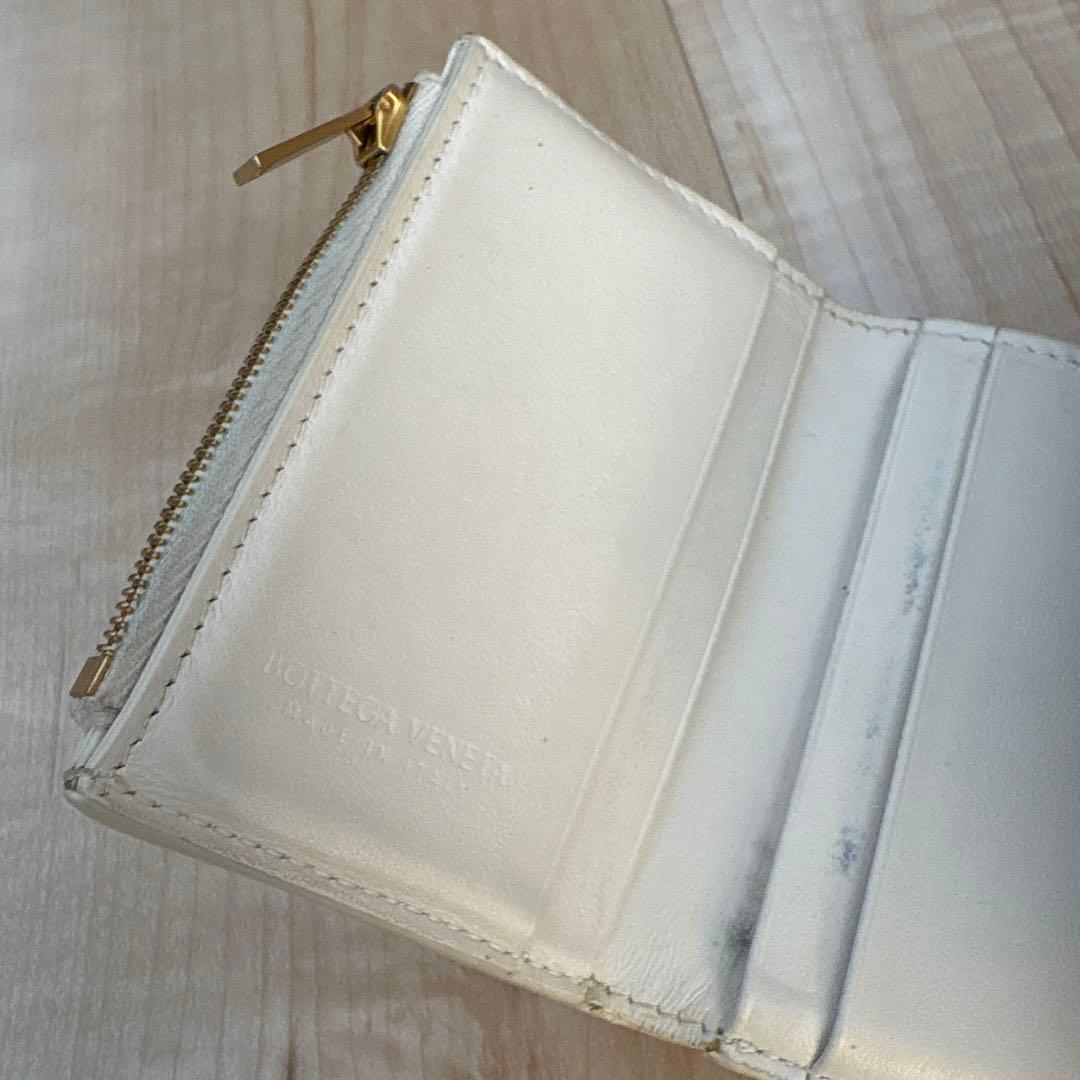 BOTTEGA VENETA 二つ折り財布 イントレチャート ホワイト