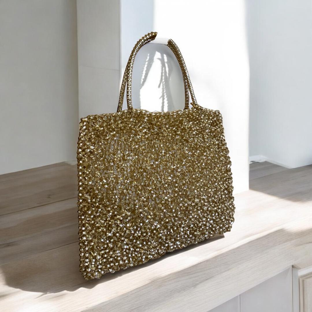 ANTEPRIMA ゴールドビーズバッグ