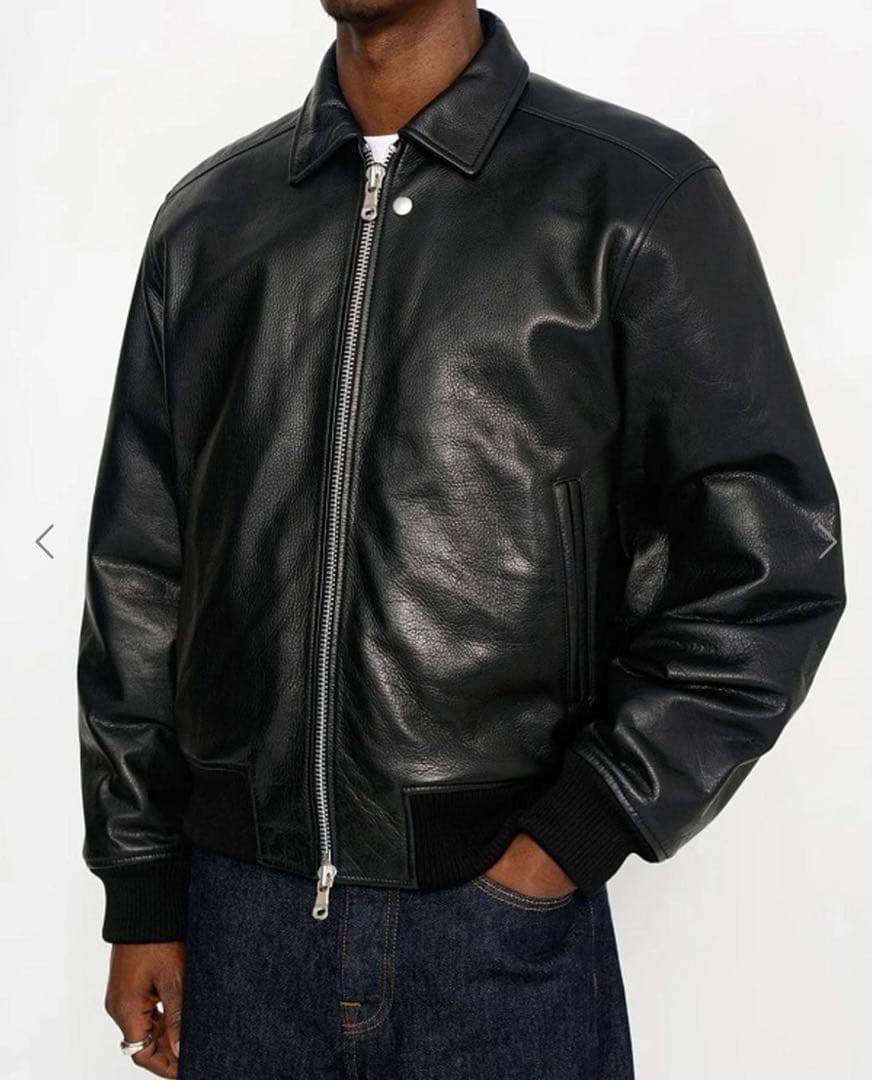 ジャケット・アウター Stussy LEATHER FLIGHT JACKET