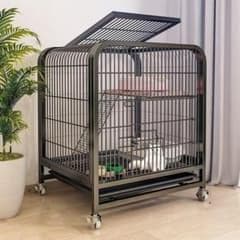 猫ケージ 猫用ケージ 猫ハウス キャスター付き　ブラック