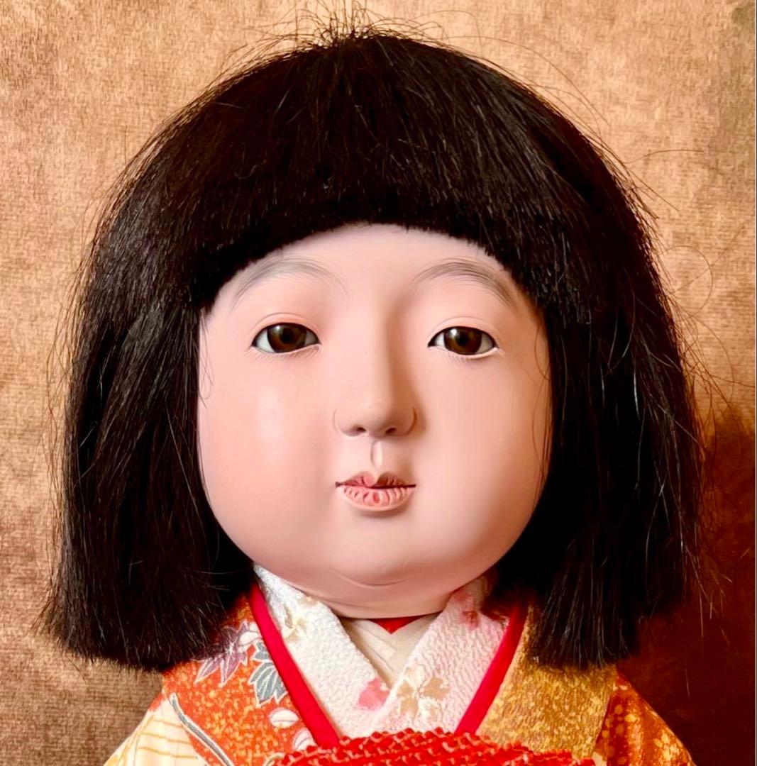市松人形 徳山 東光 アンティークドール 骨董 昭和 女の子 日本人形 53cm