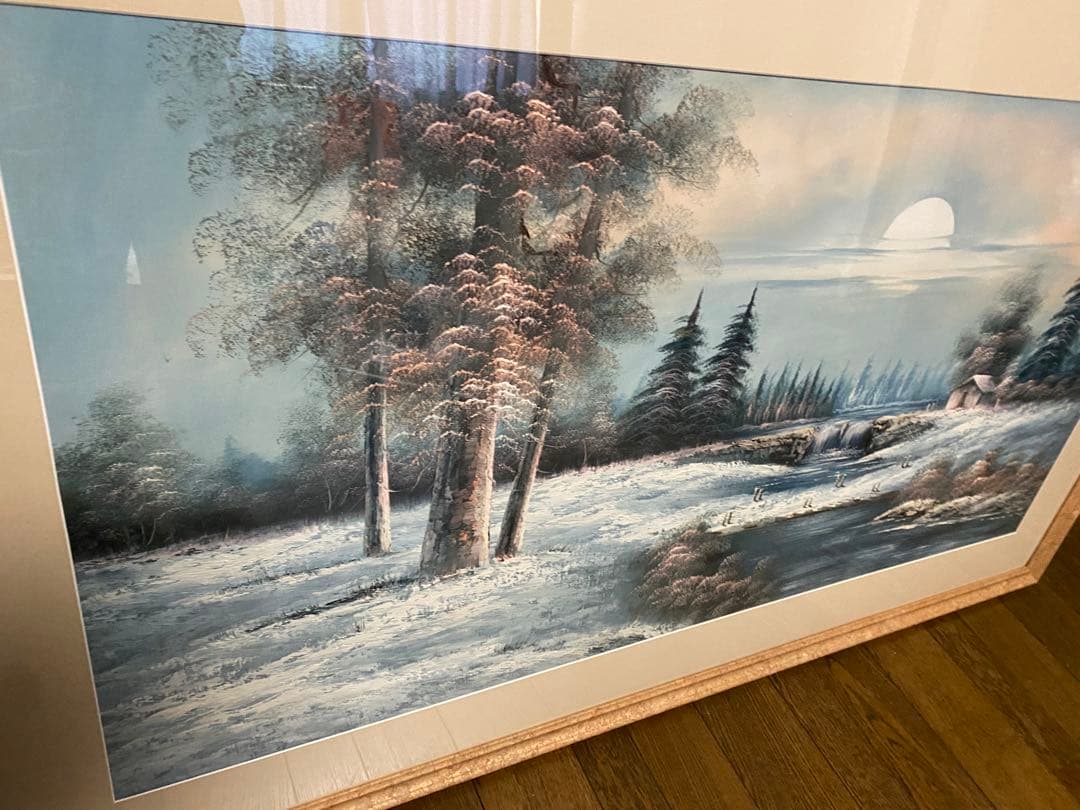 絵画　冬の風景画　引き取り限定
