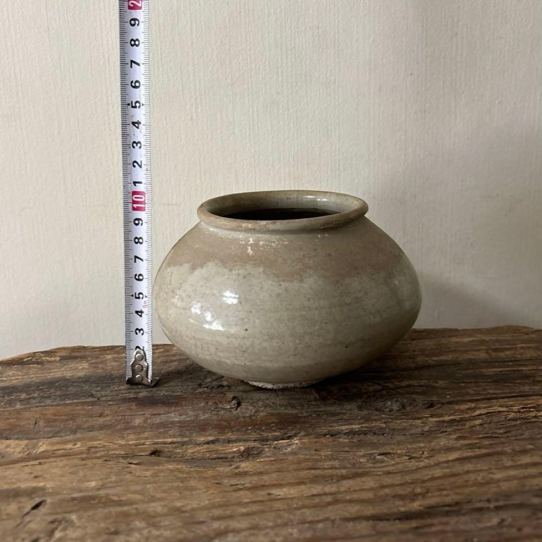 李朝壷　丸壷　白磁　塩笥壺　韓国骨董品.スッカラ.アンティーク.古民芸.立原正秋