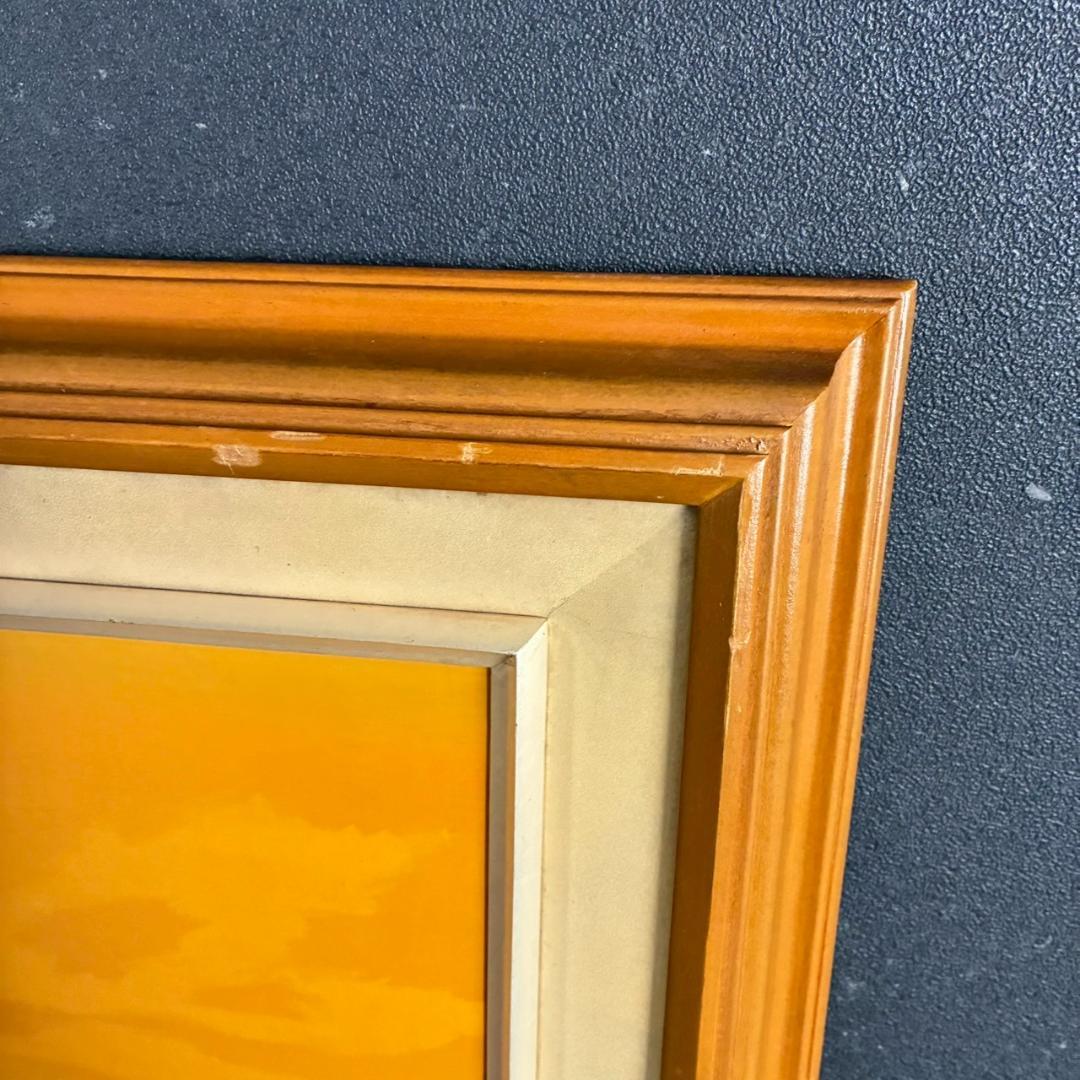 谷崎勉「赤富士」日本画 共シール有 直筆サイン・落款入り 額縁入り 開運 お正月