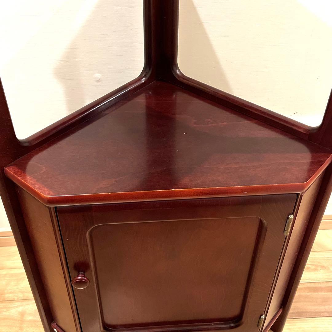 Karimoku カリモク 三角コーナータイプ 電話台 花台 収納棚 ビンテージ