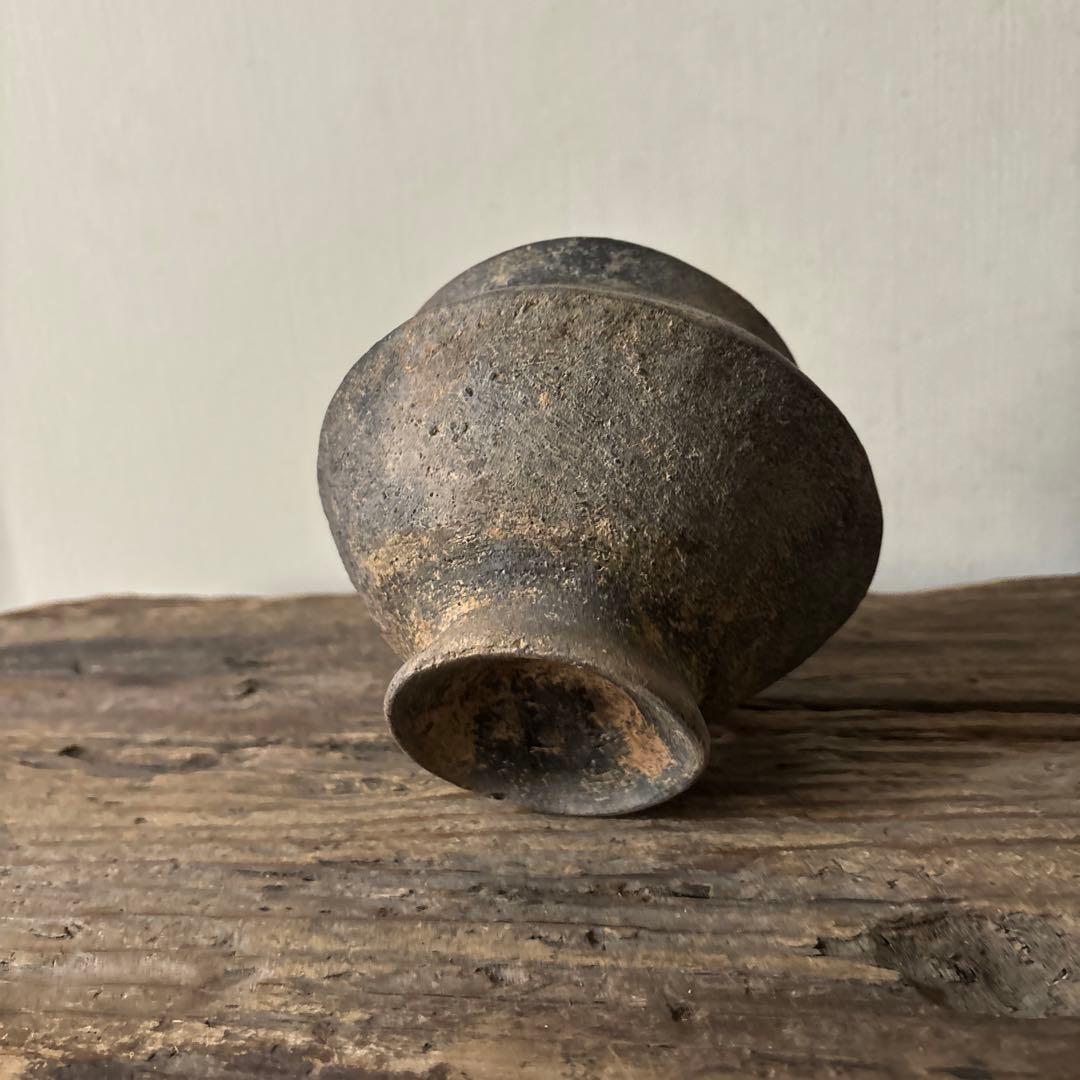 須恵器小壺　古美術　古道具　花器　アンティーク　骨董　新羅　高麗　南蛮　検:李朝