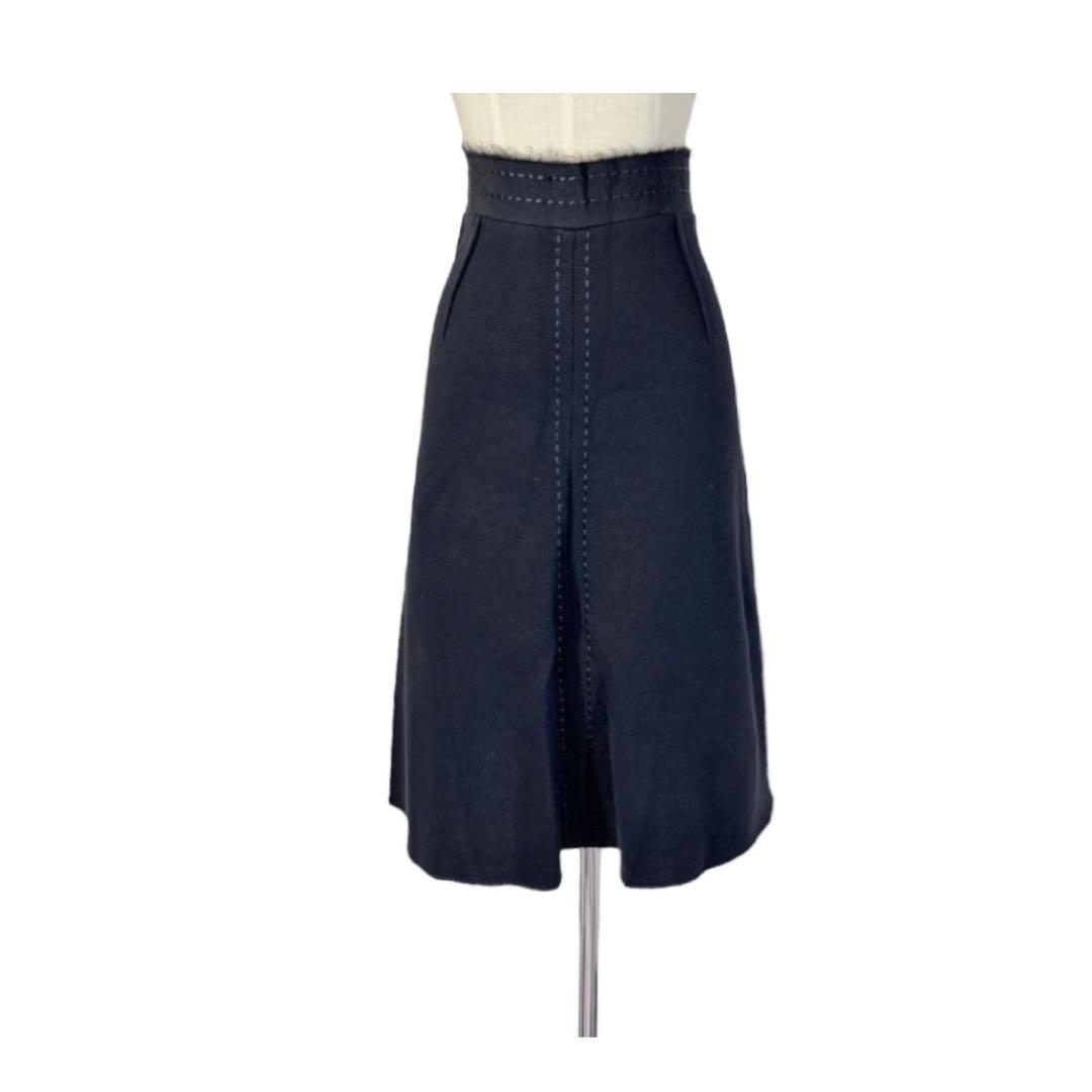 Giambattista Valli 定価21万 お上品Aフレア黒ニットスカート