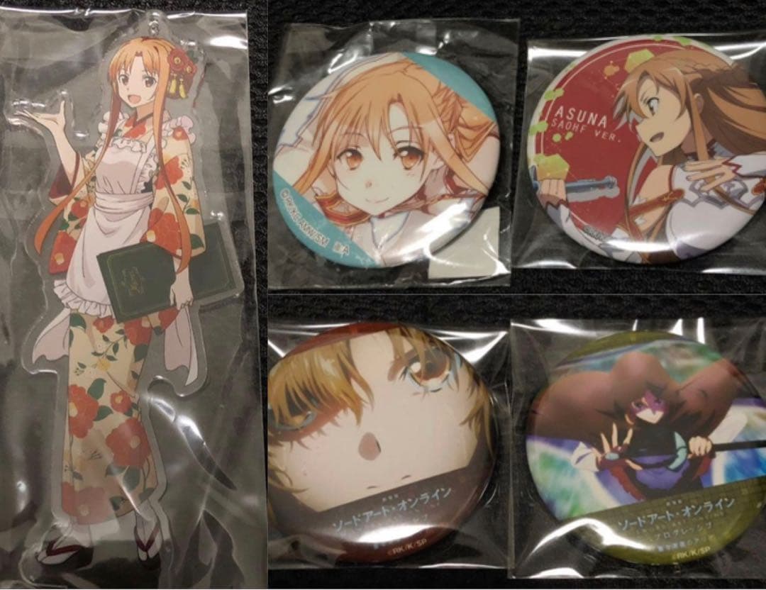ソードアート・オンライン　缶バッジ　アスナ　アクスタ　５点セット