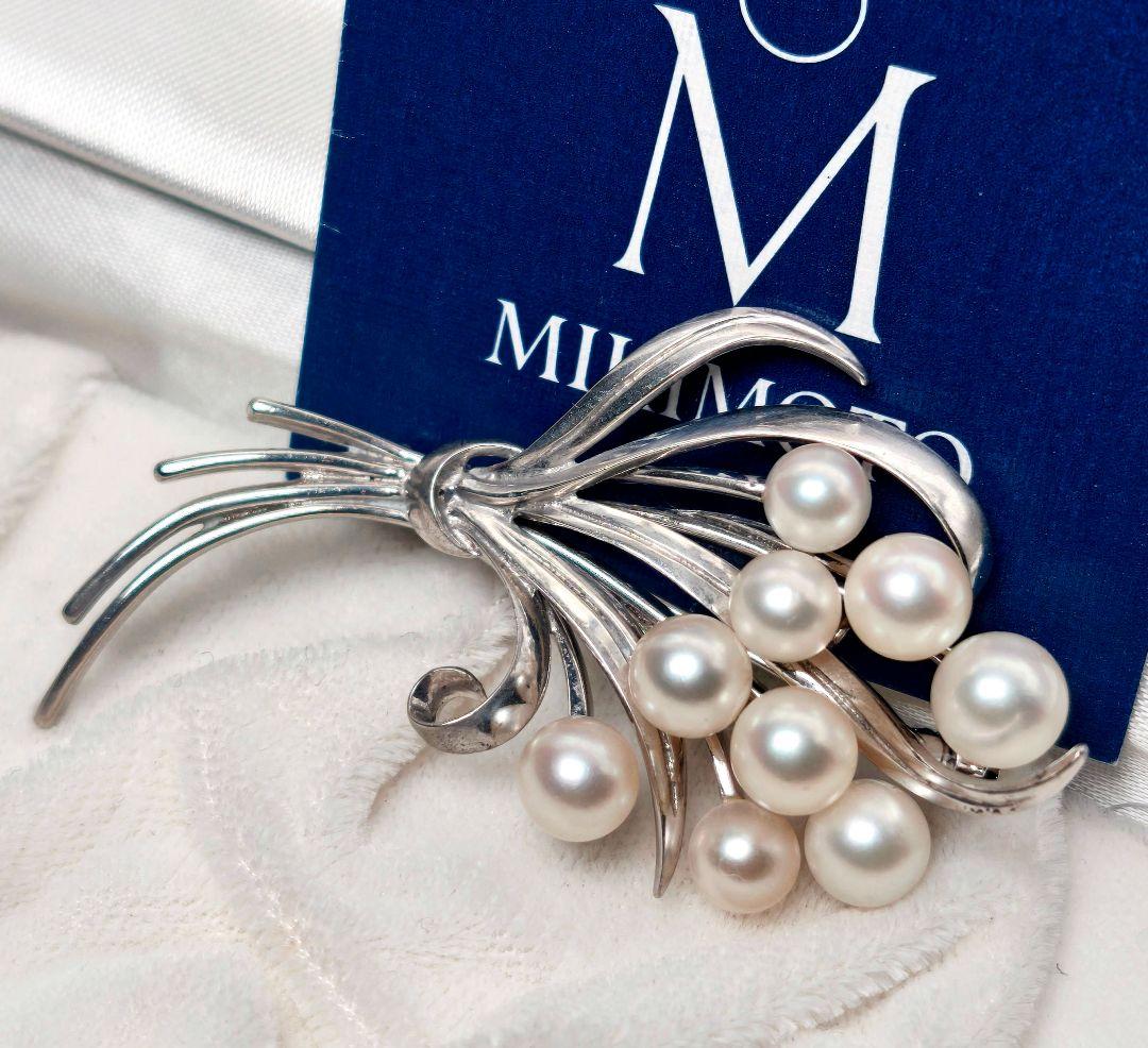 【美品 最高級】ミキモト ブローチ パール 花束 9珠 皇室御用達 正規品