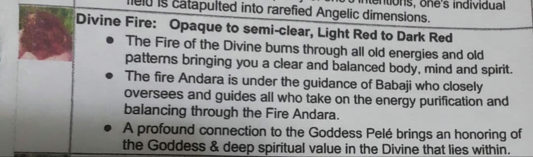 アンダラクリスタル 　ディヴァインファイヤー シエラネバダ産