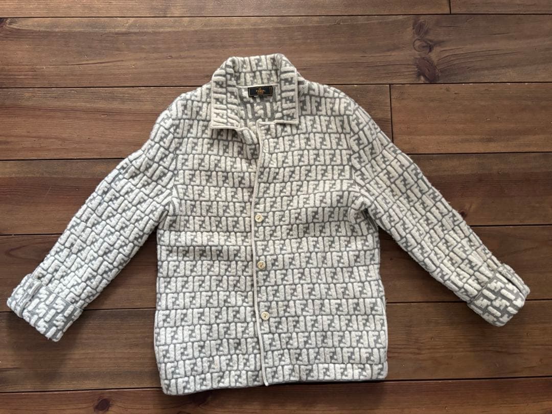 FENDI ウール混紡ジャケット グレー/ホワイト
