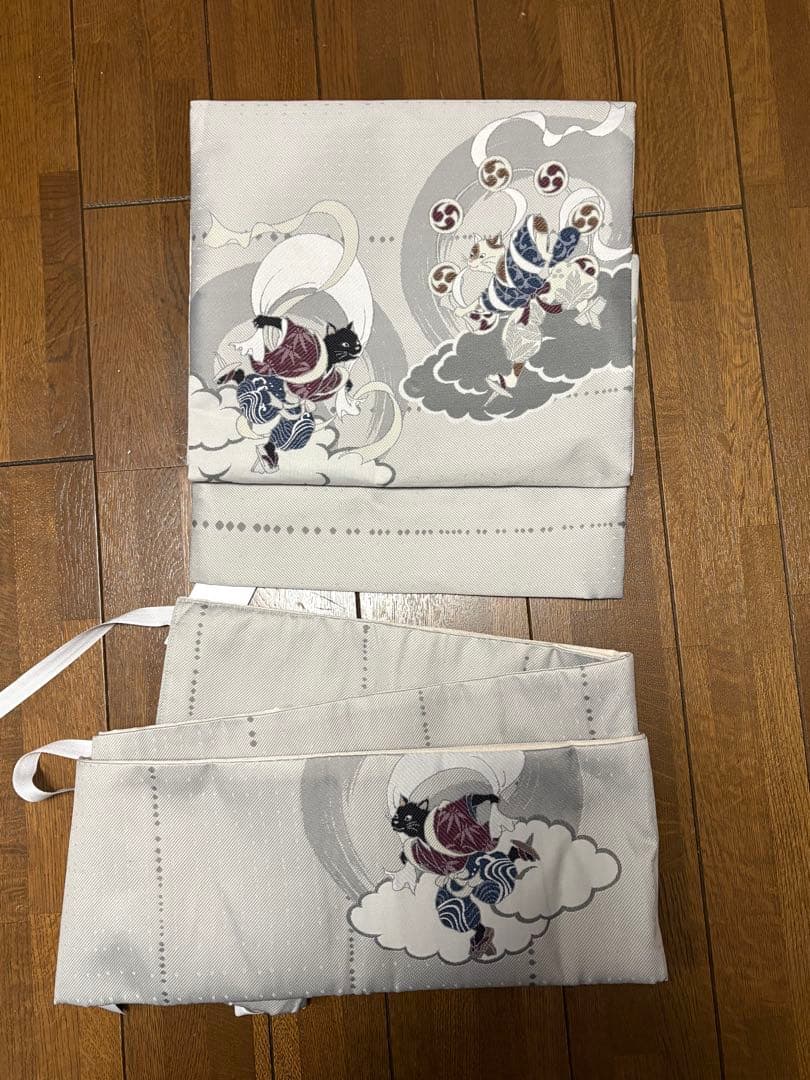 新品☆作り帯　二部式　WAKKA ROCCA コラボ　風神雷神　猫