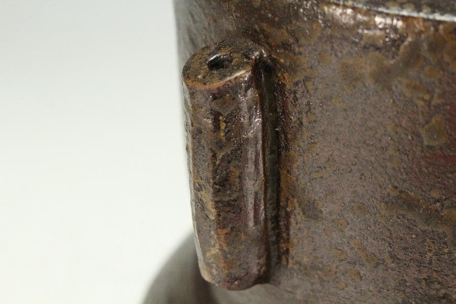 茶道具 古備前 管耳砂金袋 水指 徳川美術館参事 識箱(K-A409)