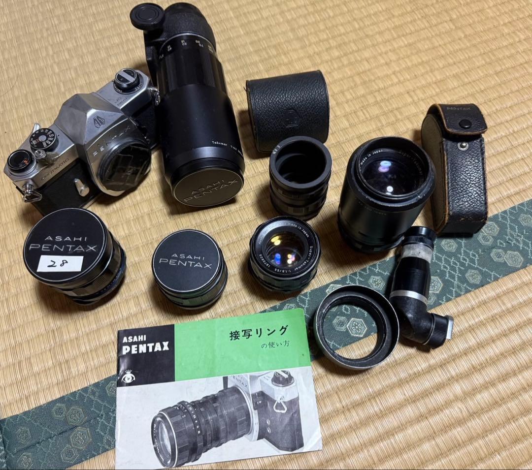 Asahi Pentax spotmatic 本体とレンズ等一式