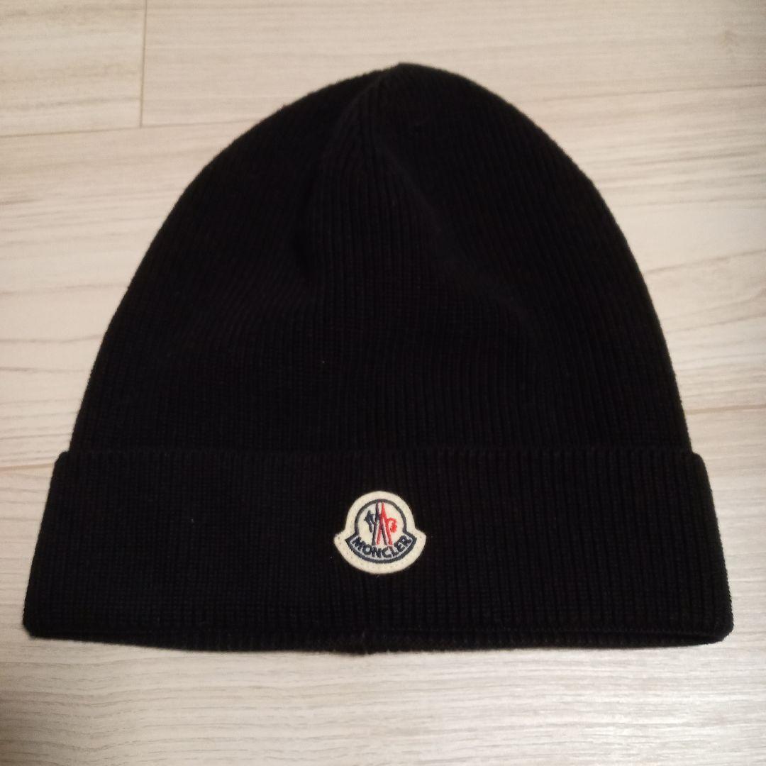 MONCLER ブラック ニット帽 サイズL