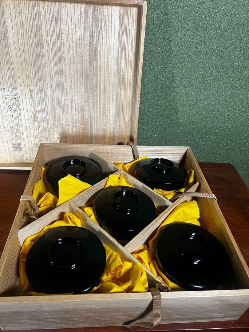 51 高級輪島塗 茶平一斎 作 平椀 5客