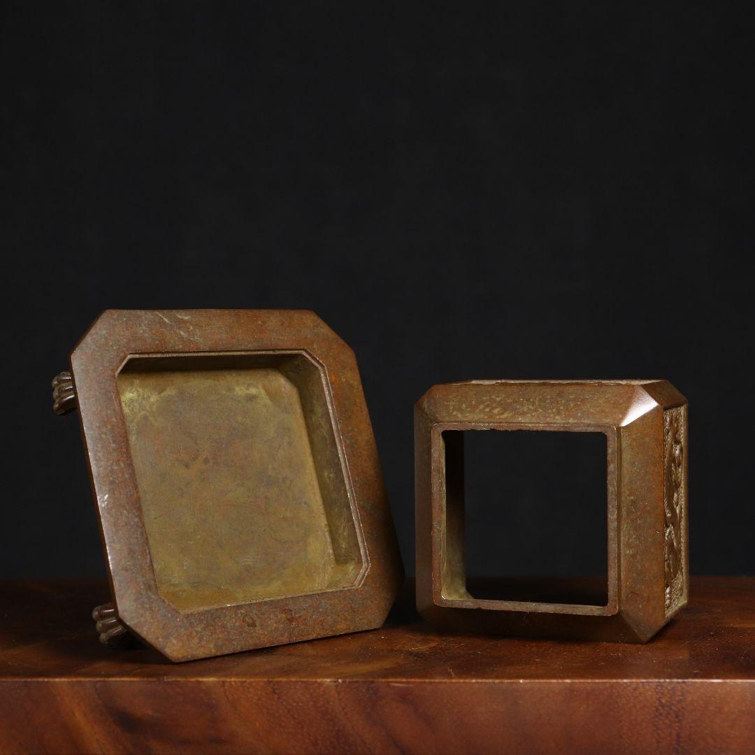 浮彫方香炉 透かし彫り四大神獣炉 獣蓋三体炉 浄化炉 香具 装飾品 工芸品 置物