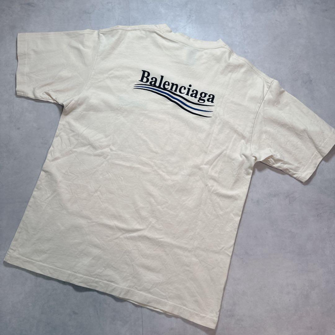 BALENCIAGA バレンシアガ Tシャツ 刺繍ロゴ アイボリー XXS .