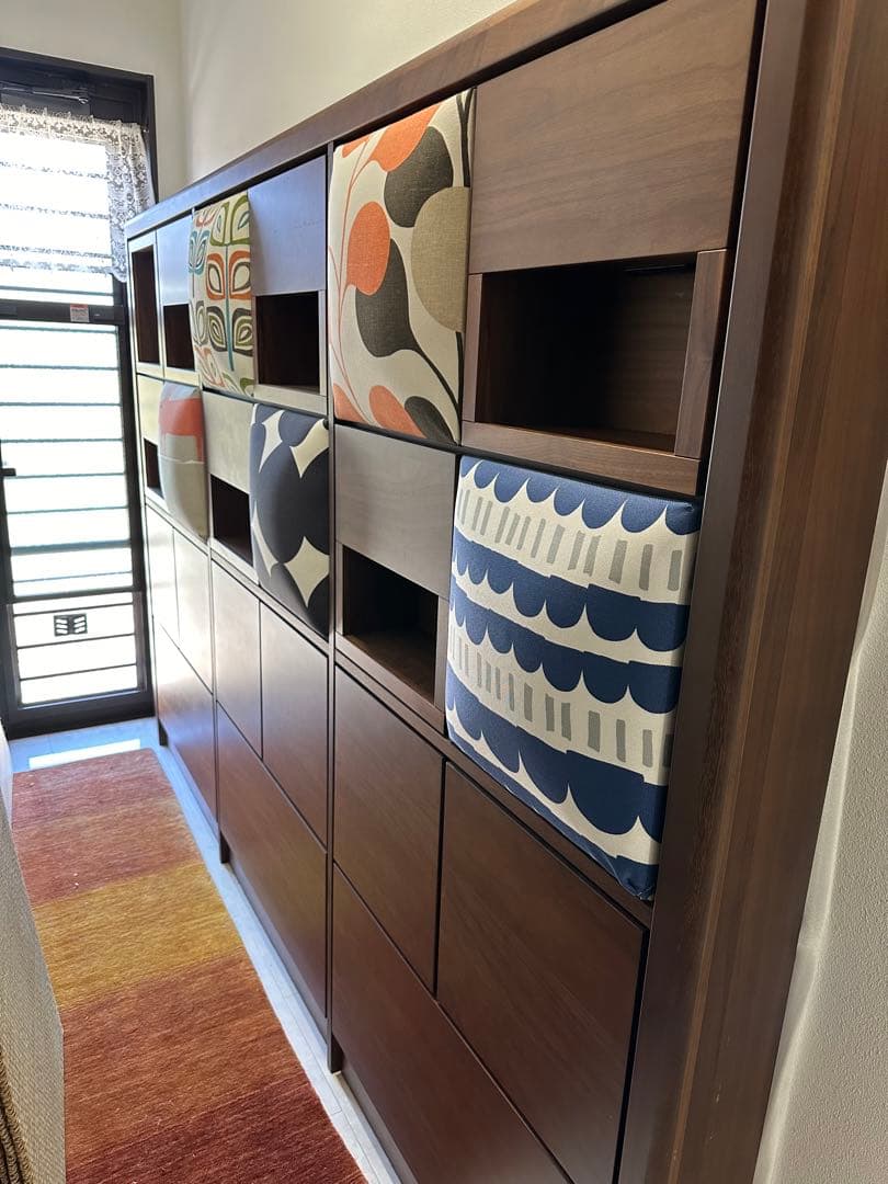 【送料無料】壁面収納 ウォールナット材 高級家具